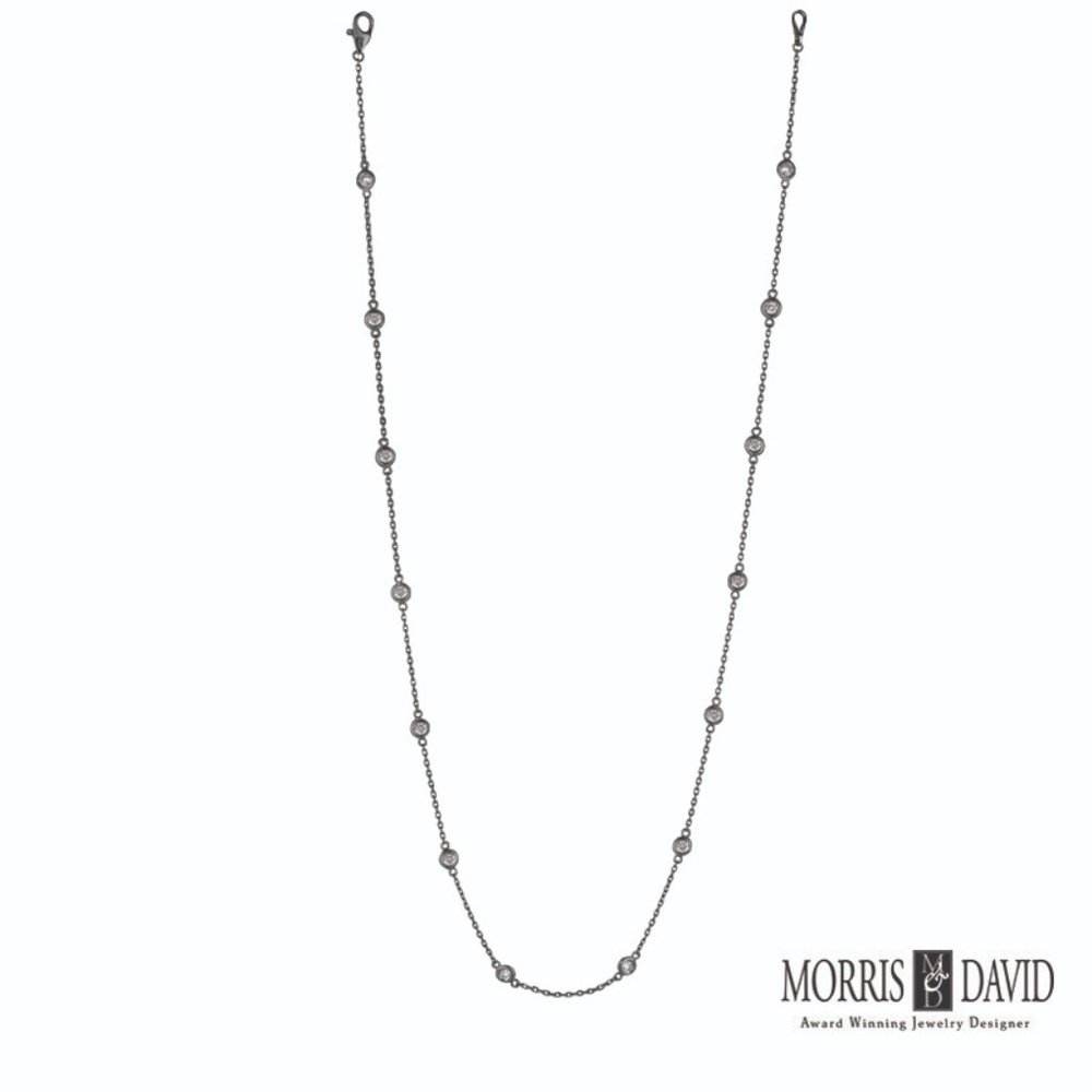 0.33CT 14K Black Gold Diamond Yard Necklace